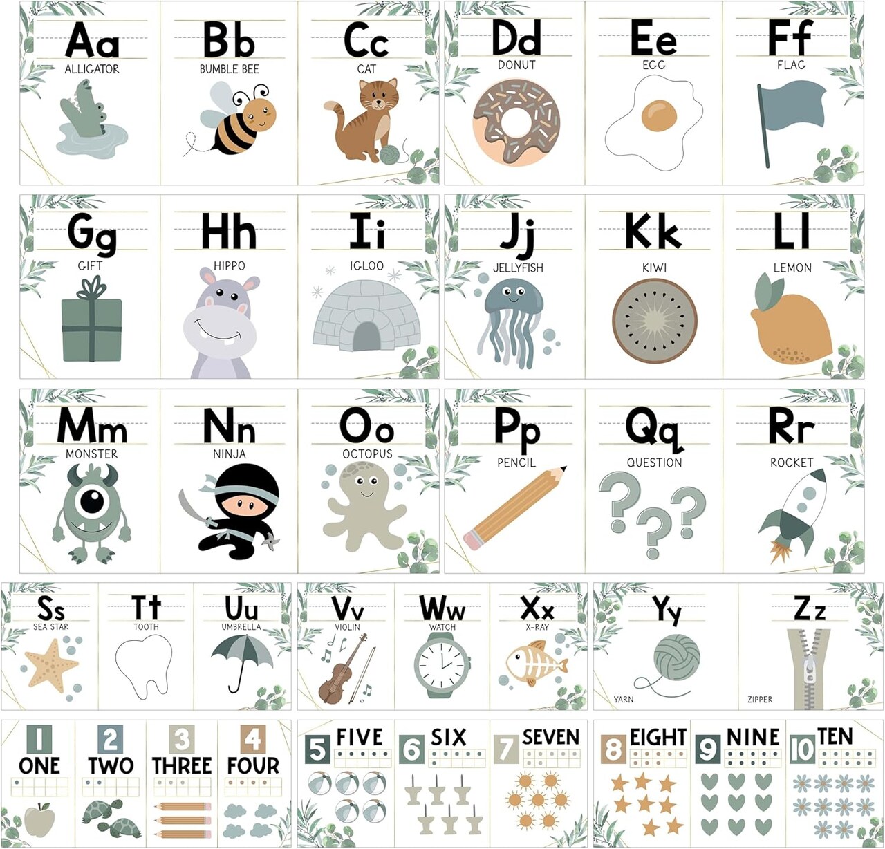 ABC Letters and Numbers Posters for Preschool and Kindergarten